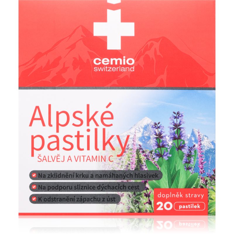 Cemio Alpské pastilky šalvia a vitamín C lisované pastilky na upokojenie sliznice ústnej dutiny 20 ks kúpite na Notino.sk