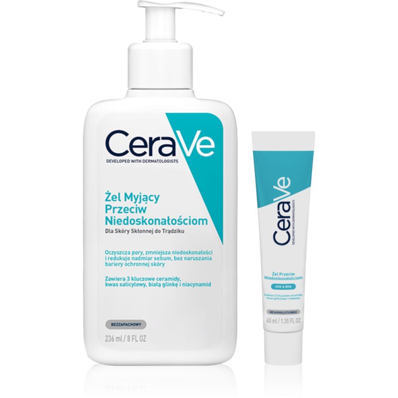 CeraVe Blemish Control Set vorteilhafte Packung für Unvollkommenheiten wegen Akne Haut