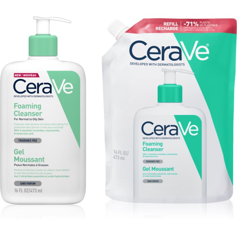 CeraVe Cleansers Foaming Cleanser sada pre normálnu až mastnú pleť