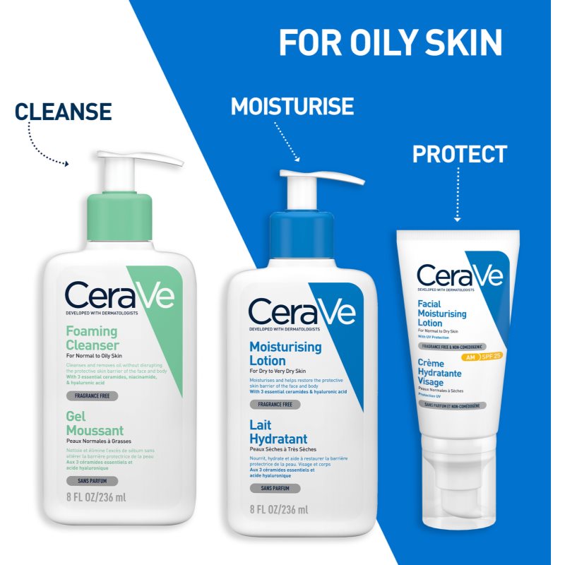 CeraVe Cleansers Gel Moussant Purifiant Pour Peaux Normales à Grasses 236 Ml