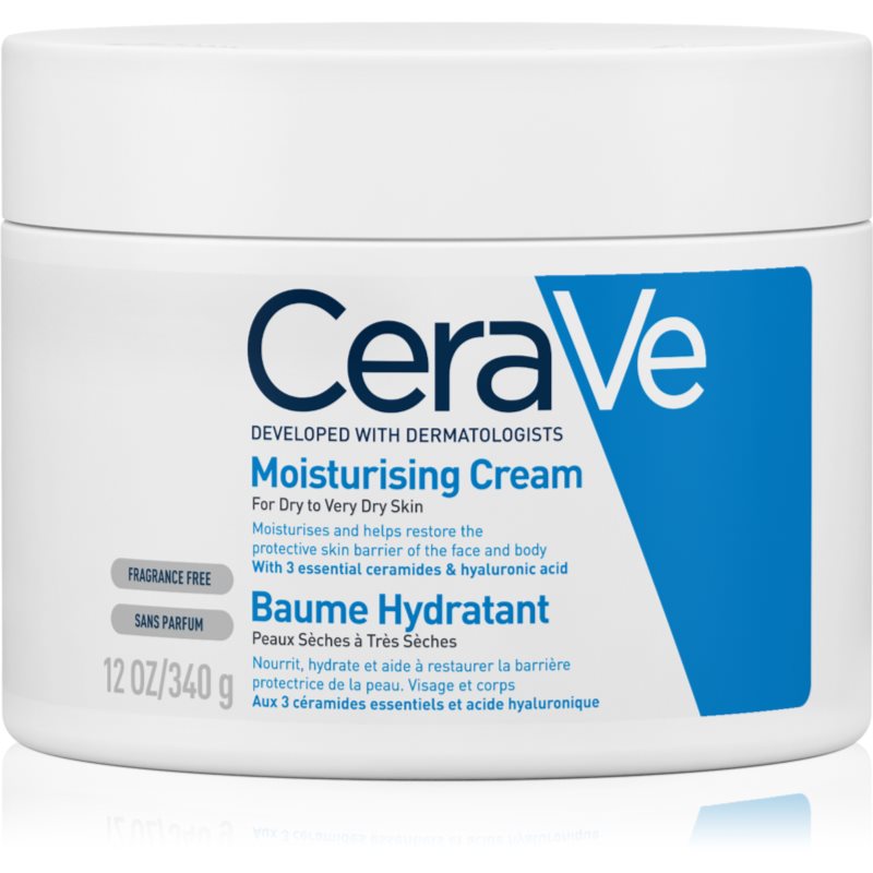 CeraVe Moisturizers crema hidratante para rostro y cuerpo para pieles secas y muy secas 340 g