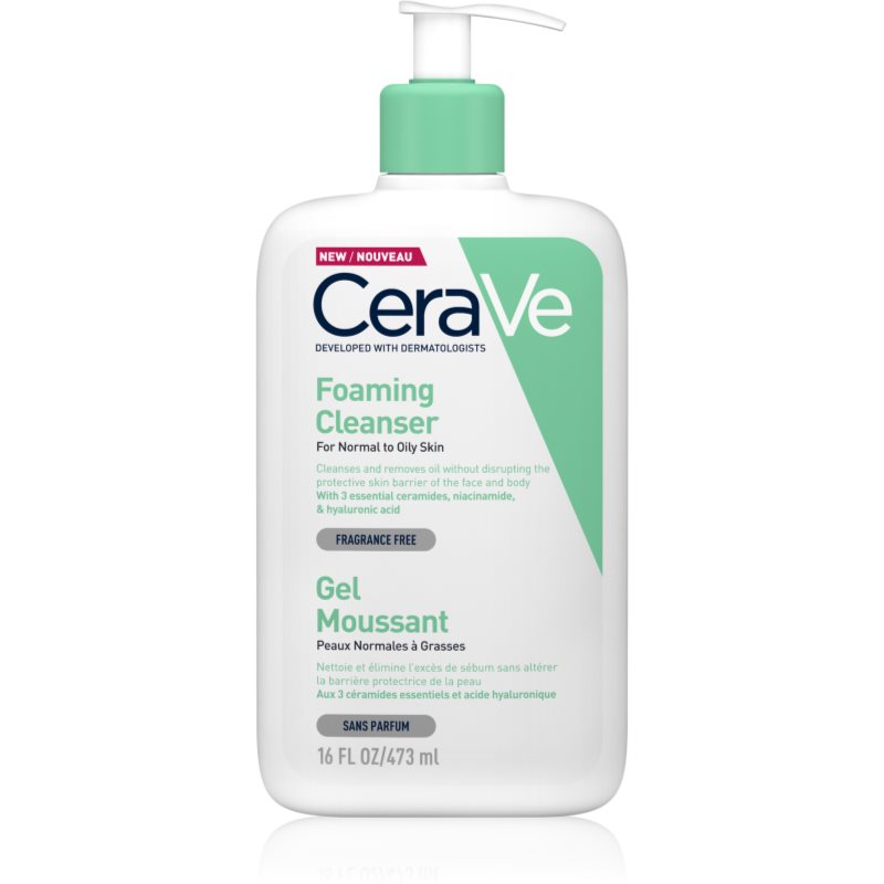 Фото - Гель для душу CeraVe Cleansers очищуючий пінистий гель для нормальної та жирної шкіри 47 