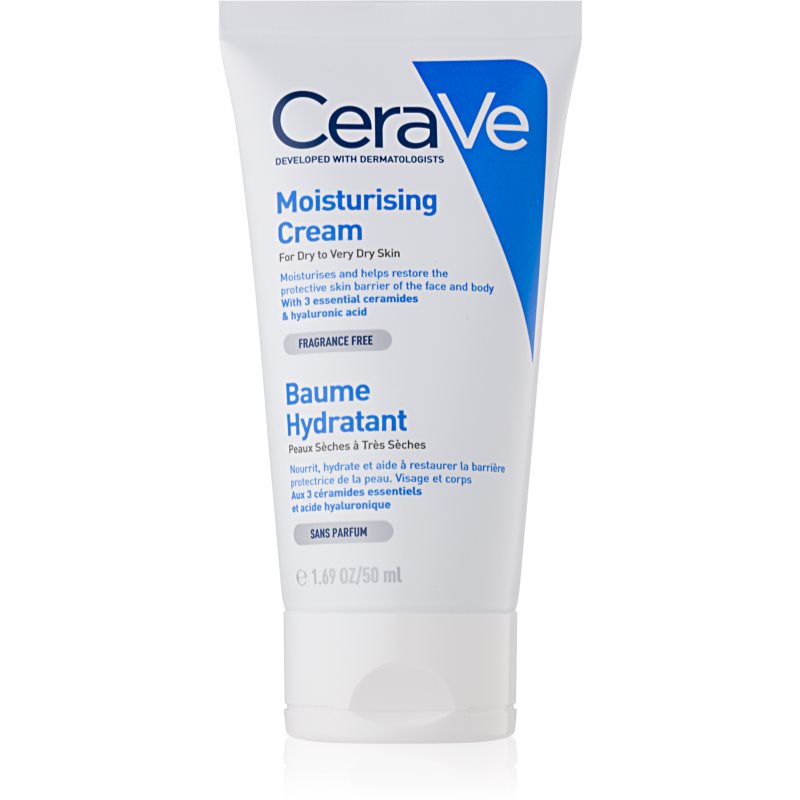 CeraVe Moisturizers hidratáló krém arcra és testre Száraz, nagyon száraz bőrre 50 ml