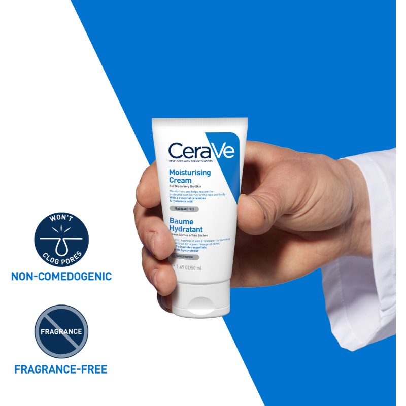 CeraVe Moisturizers hidratantna krema za lice i tijelo za suhu i vrlo suhu kožu 50 ml