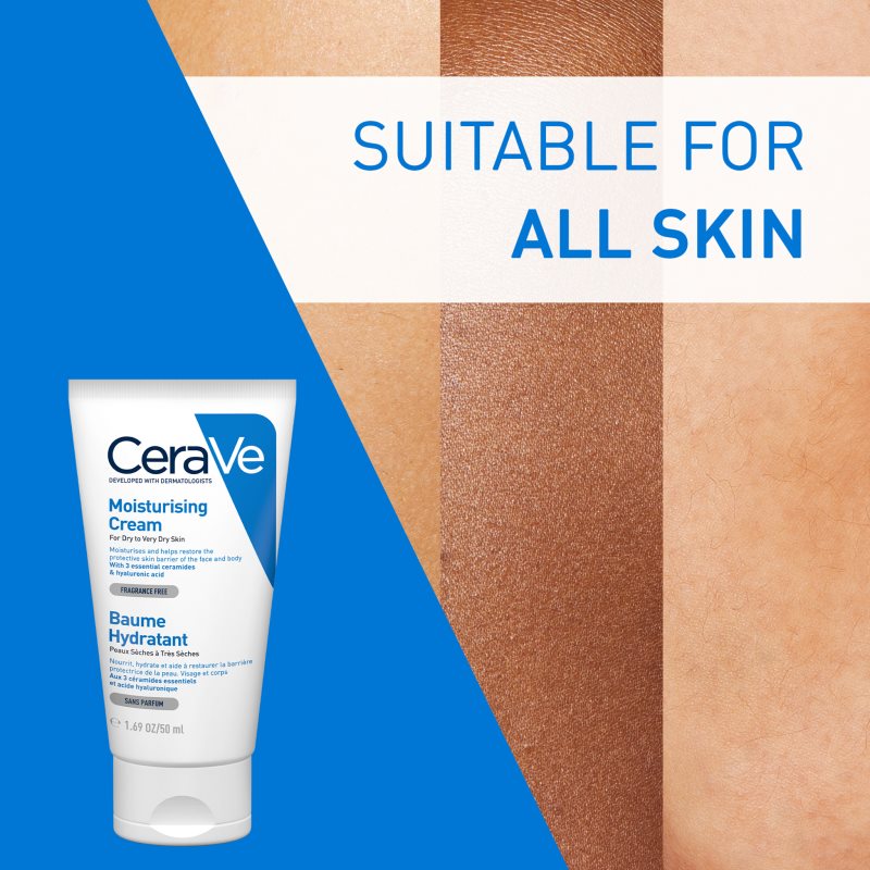 CeraVe Moisturizers hidratantna krema za lice i tijelo za suhu i vrlo suhu kožu 50 ml