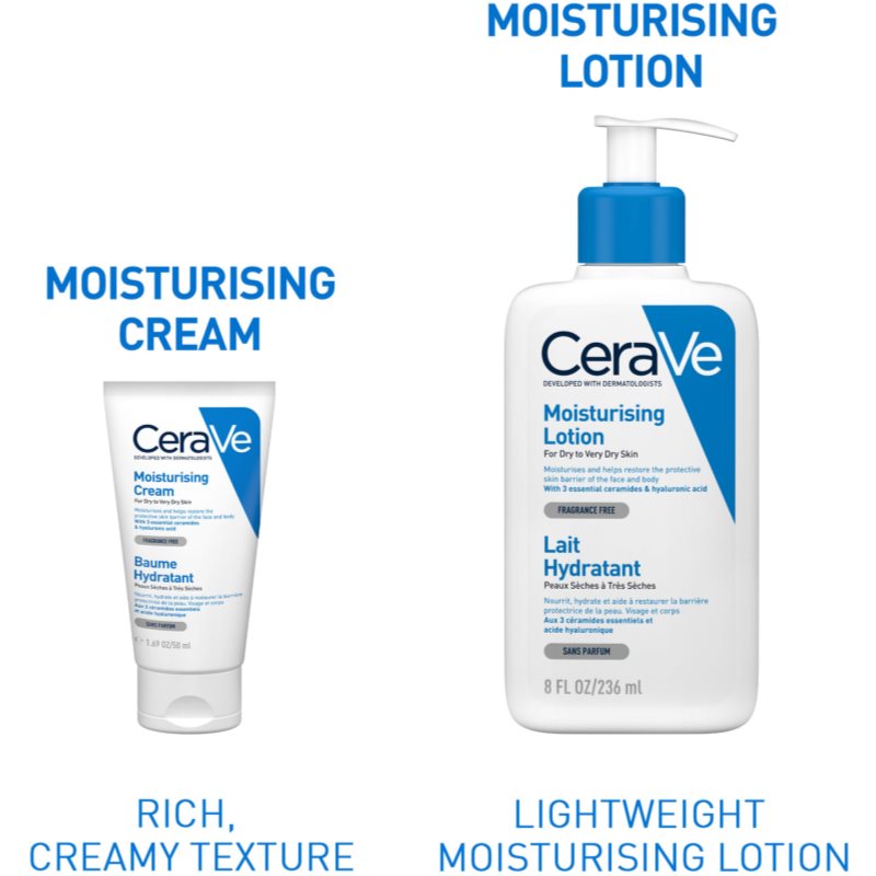 CeraVe Moisturizers Face And Body Moisturiser For Dry To Very Dry Skin 50 Ml
