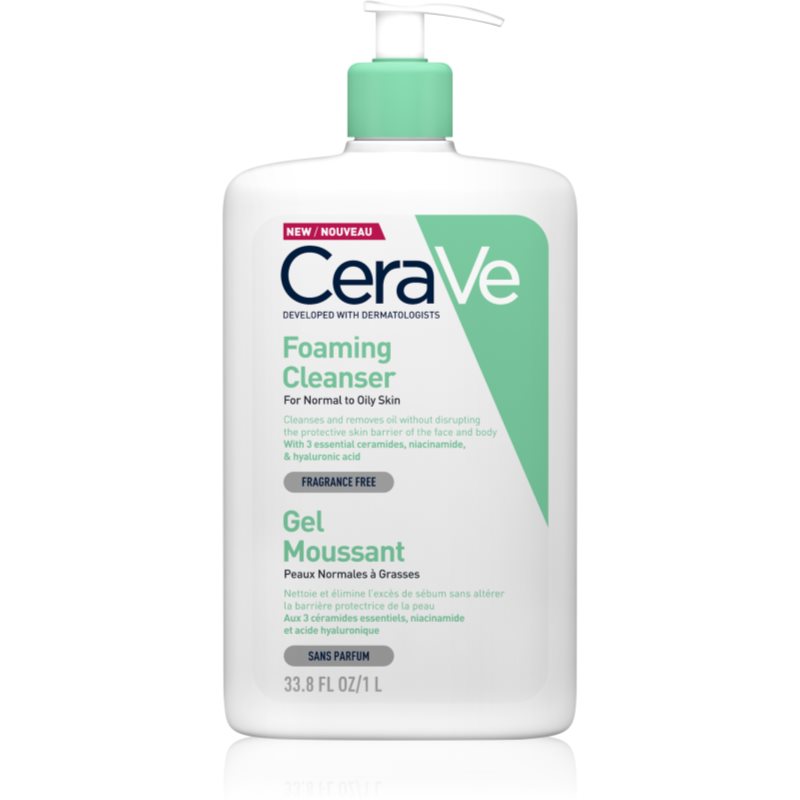 CeraVe Cleansers очищуючий пінистий гель для нормальної та жирної шкіри 1000 мл