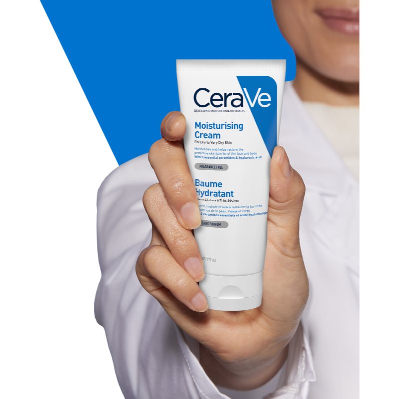 CeraVe Moisturizers feuchtigkeitspendende Creme für Gesicht und Körper für trockene und sehr trockene Haut 177 ml