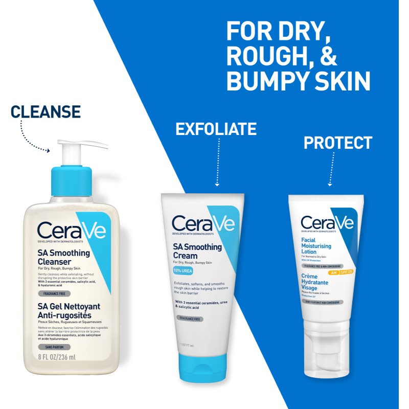CeraVe Cleansers SA Smoothing Cleanser cleansing and smoothing gel for normal and dry skin 473 ml