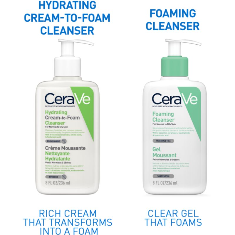 CeraVe Cleansers Cleansing Foaming Cream For Normal To Dry Skin 236 Ml