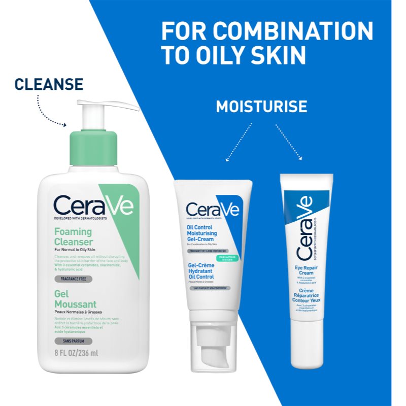 CeraVe Oil Control Moisturising Gel-Cream зволожуючий крем-гель для комбінованої шкіри 52 мл