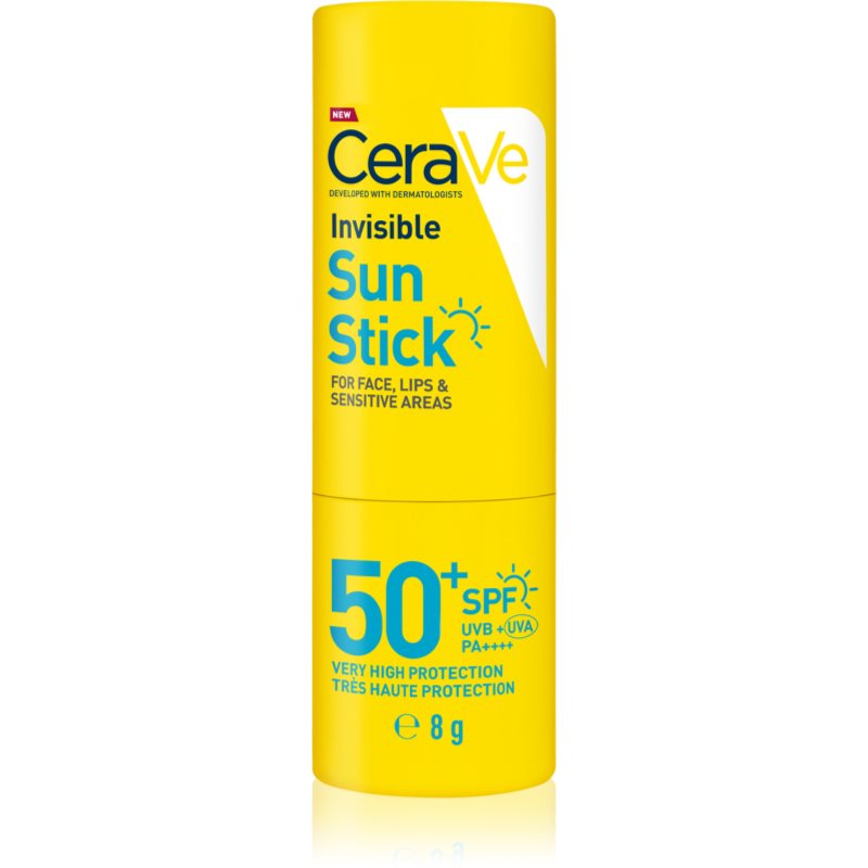 CeraVe Invisible Sun Stick SPF 50+ stick solaire SPF 50+ 8 g
