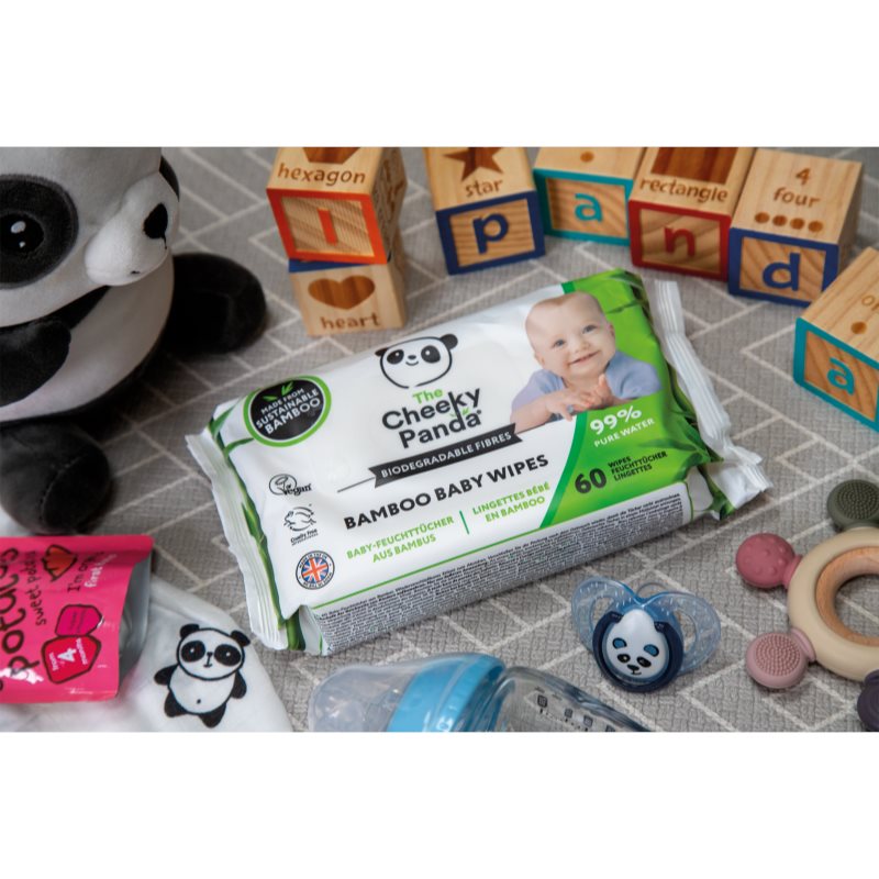 Cheeky Panda Bamboo Baby Wipes вологі серветки для дітей із бамбука 60 кс