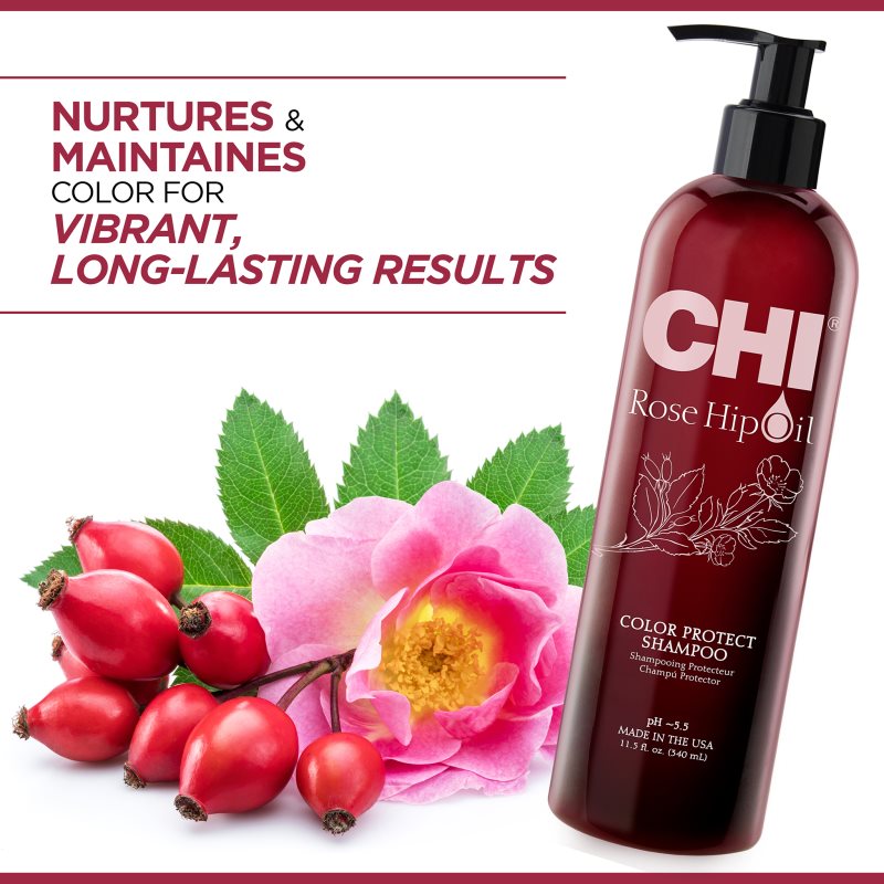 CHI Rose Hip Oil Shampoo Shampoo für gefärbtes Haar 340 ml (Bild 4)
