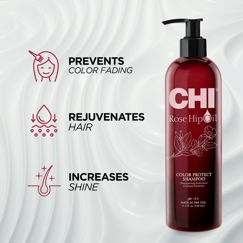 CHI Rose Hip Oil Shampoo Shampoo für gefärbtes Haar 340 ml (Bild 6)