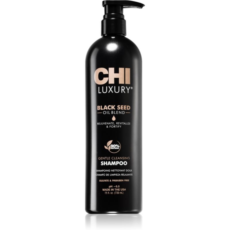 CHI Luxury Black Seed Oil Gentle Cleansing Shampoo finom állagú tisztító sampon 739 ml