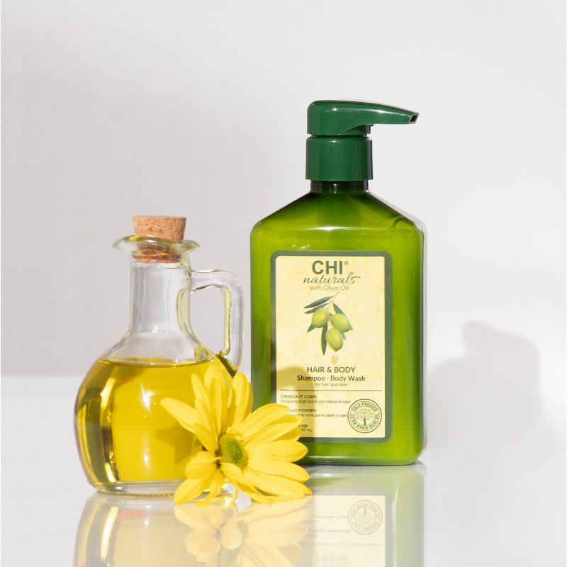 CHI Olive Naturals Hair & Body Shampoo Shampoo und Duschgel mit Olivenöl 2 in 1 340 ml (Bild 4)
