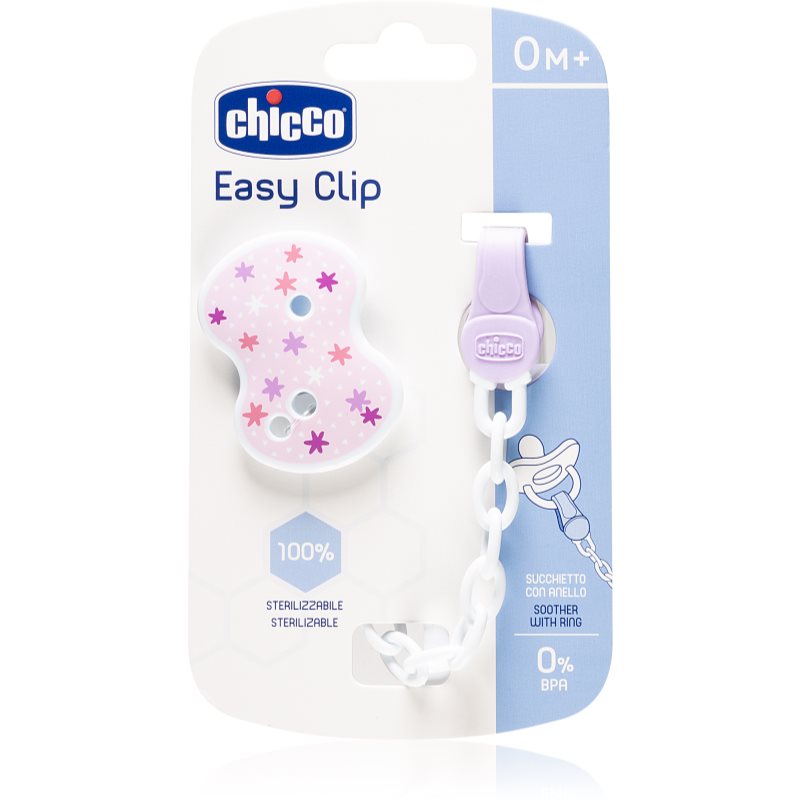 Chicco Easy Clip dummy chain 0m+ Pink 1 pc

