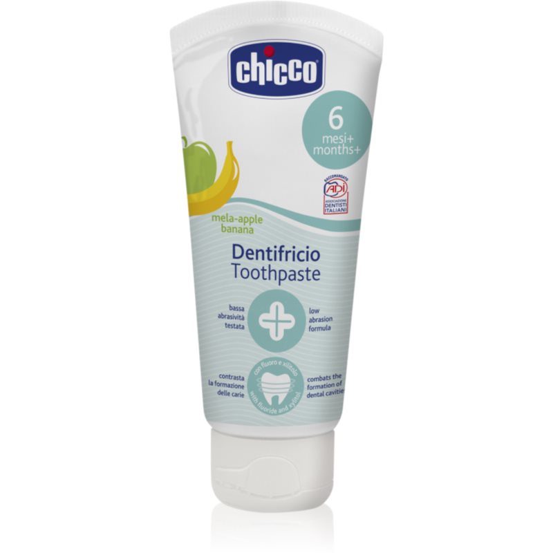 Chicco Oral Care Toothpaste zubní pasta pro děti příchuť Apple & Banana 6 m+ 50 ml