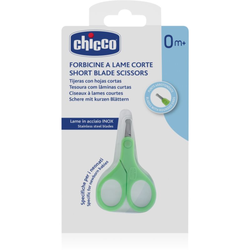 Chicco Short Blade Scissors дитячі ножиці з круглим кінчиком 0 M+ 1 кс