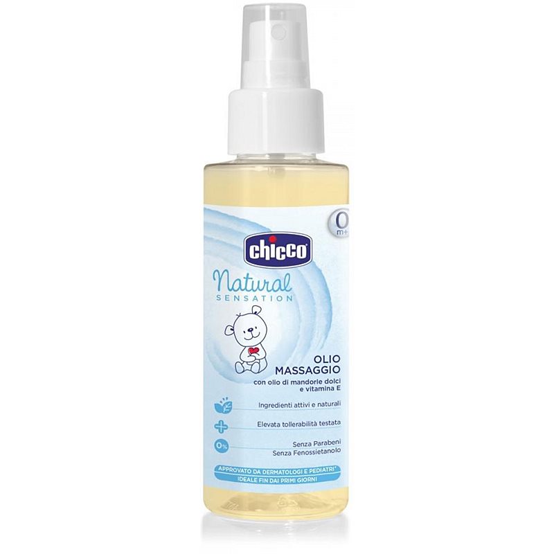Chicco Natural Sensation Massage Oil masážny olej pre deti od narodenia 100 ml