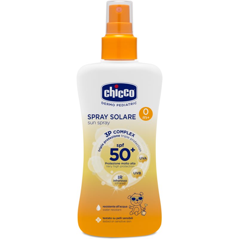 Chicco Sun SPF 50+ opaľovacie mlieko v spreji SPF 50+ 150 ml