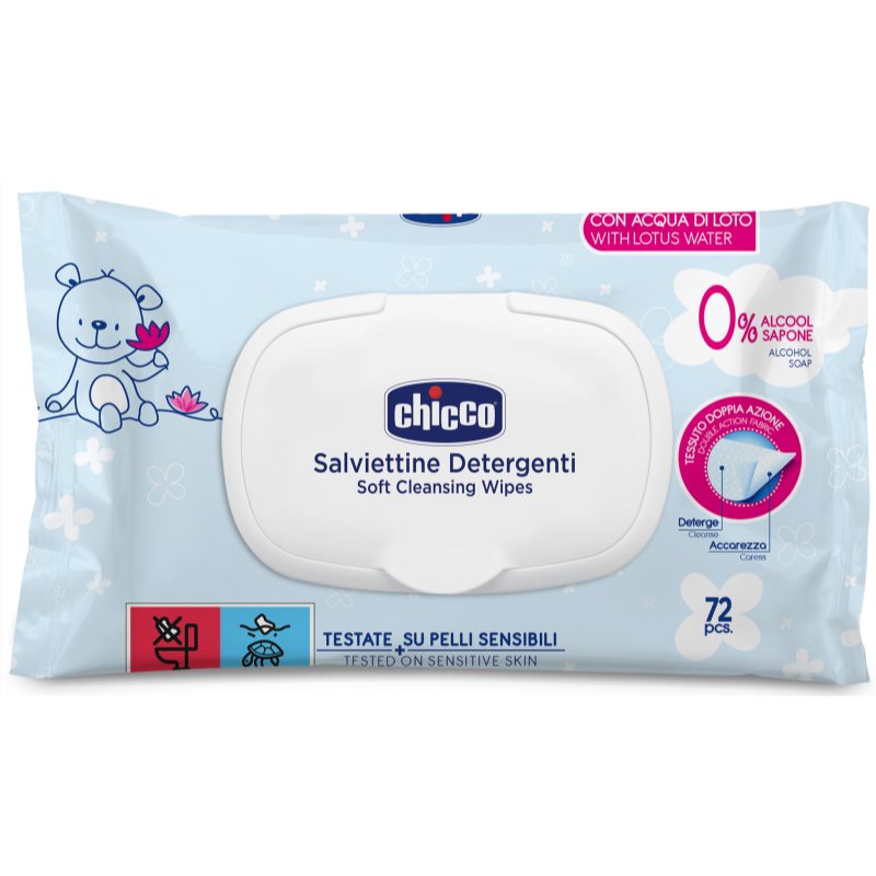

Chicco Cleansing Wipes Blue вологі очищуючі серветки для дітей