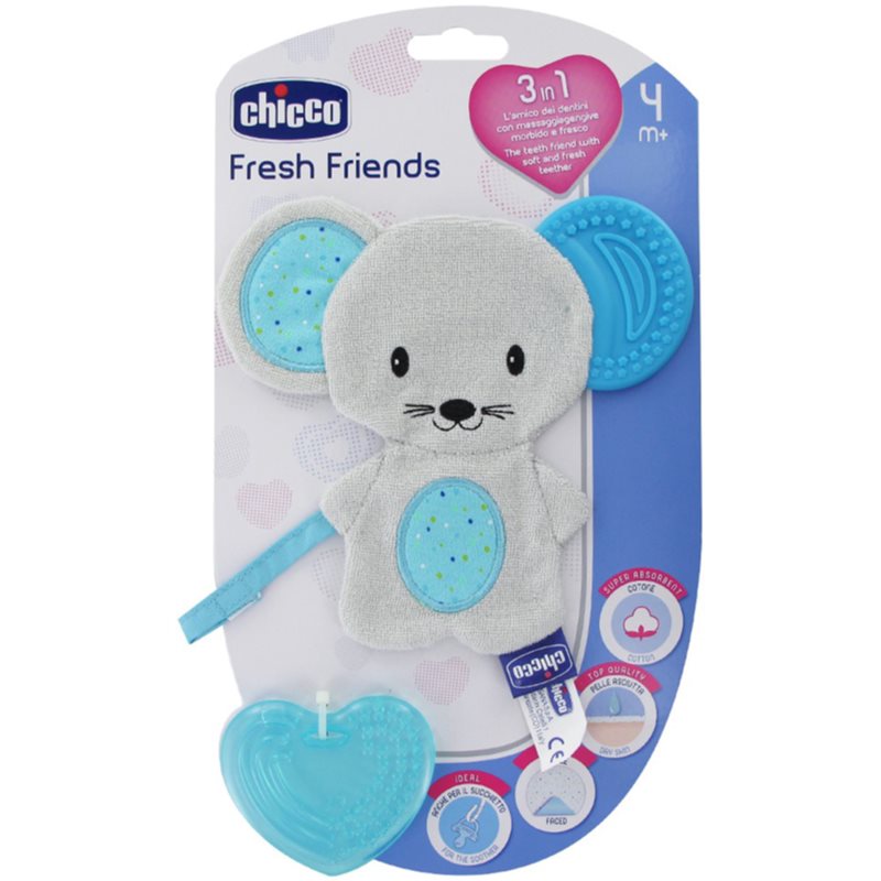 Chicco Fresh Friends Teething Cuddly Toy usínáček s kousátkem Boy 1 ks