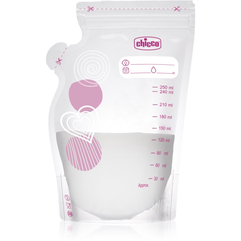 Chicco Breast Milk Storage Bags Sachet Pour La Conservation Du Lait Maternel 30x250 Ml