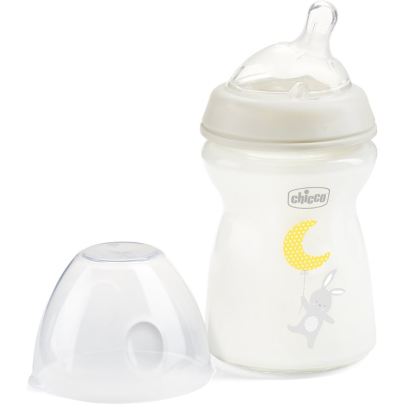 Chicco Natural Feeling Glass Neutral II steklenička za dojenčke 0m+ 250 ml