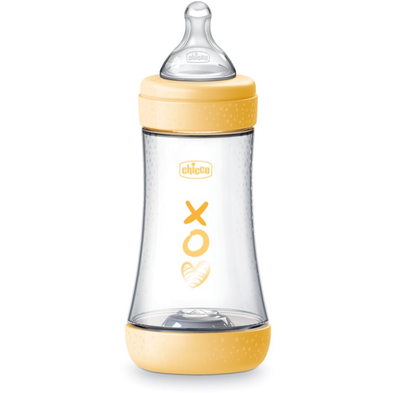 Chicco Perfect 5 steklenička za dojenčke 2 m+ Medium Flow Yellow 240 ml