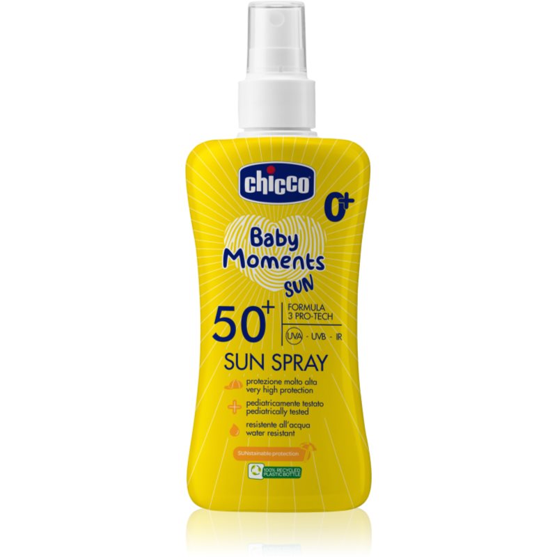 Chicco Baby Moments Sun Sunscreen Spray For Kids SPF 50+ 0 M+ 150 Ml