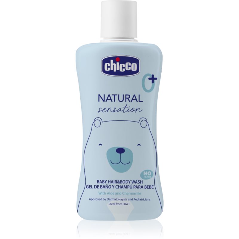 Chicco Natural Sensation Baby Shampoo und Duschgel für Kinder ab der Geburt 0+ 200 ml