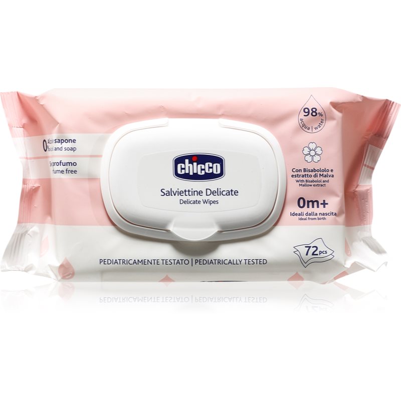 Chicco Delicate Wipes Chamomile vlhčené ubrousky pro děti s heřmánkem 0m+ 72 ks