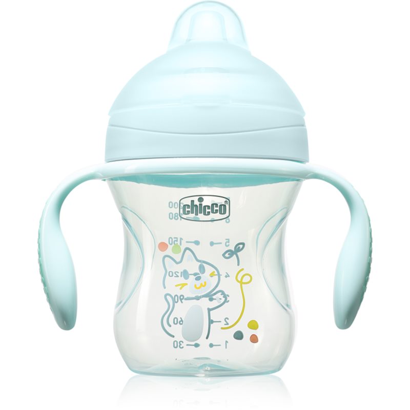 Chicco Transition Cup 4m+ tréninkový hrnek s držadly Teal 200 ml