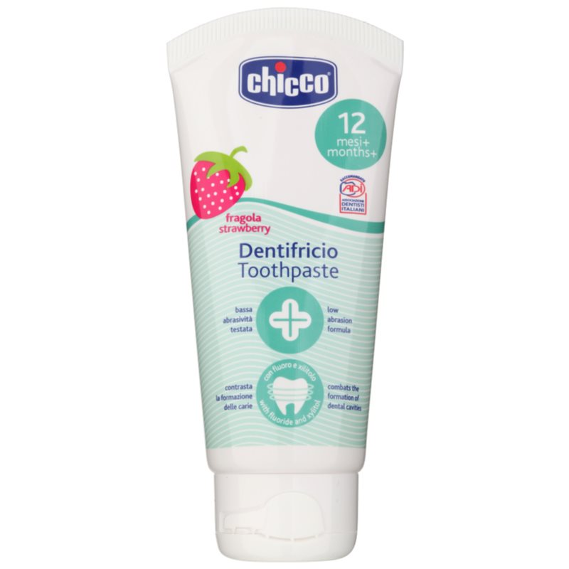 Chicco Oral Care Toothpaste zubna pasta za djecu okus Strawberry 12 m  50 ml