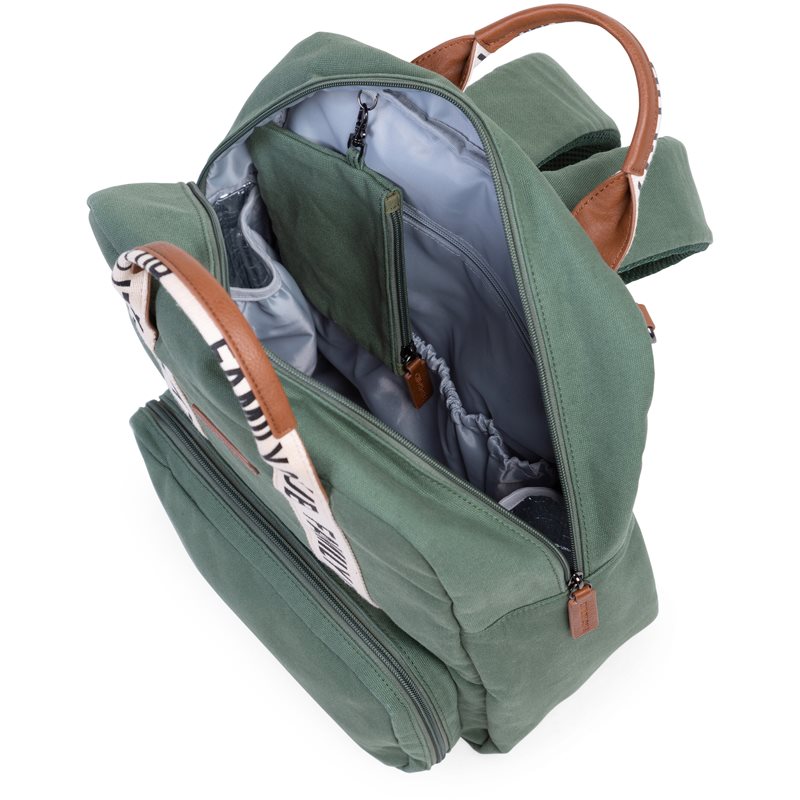 Childhome Family Club Green Baby Changing Backpack 40 X 30 X 16 Cm 1 Pc