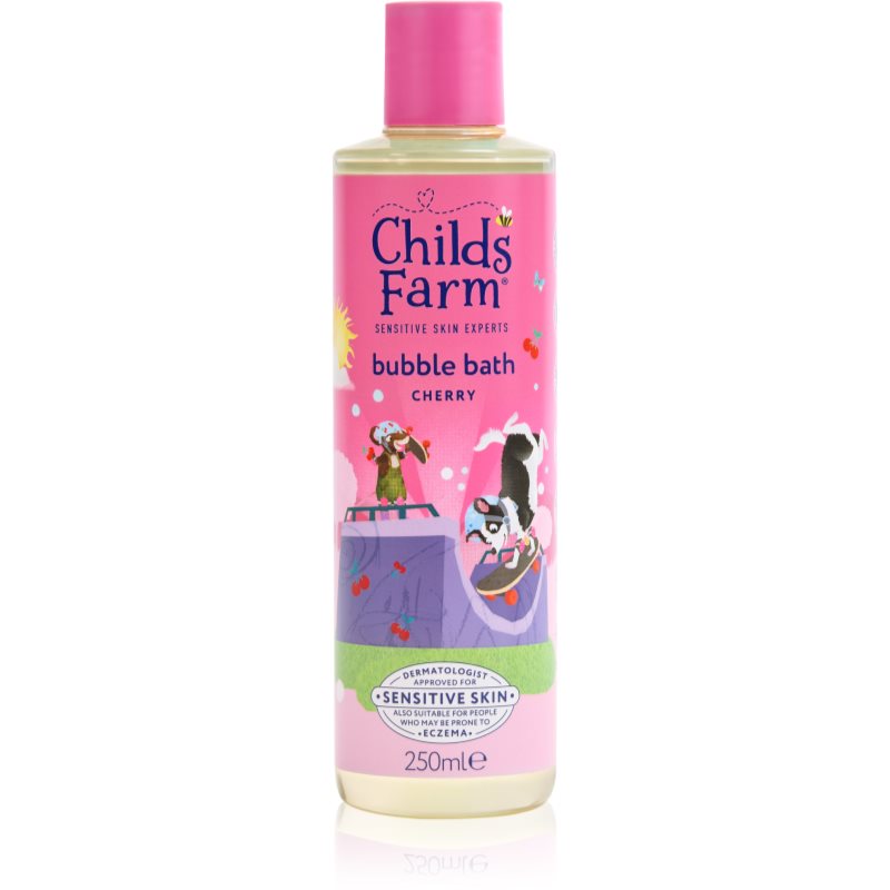 Childs Farm OatDerma Bubble Bath bublinková koupel a mycí gel bez parfemace pro děti Cherry 250 ml