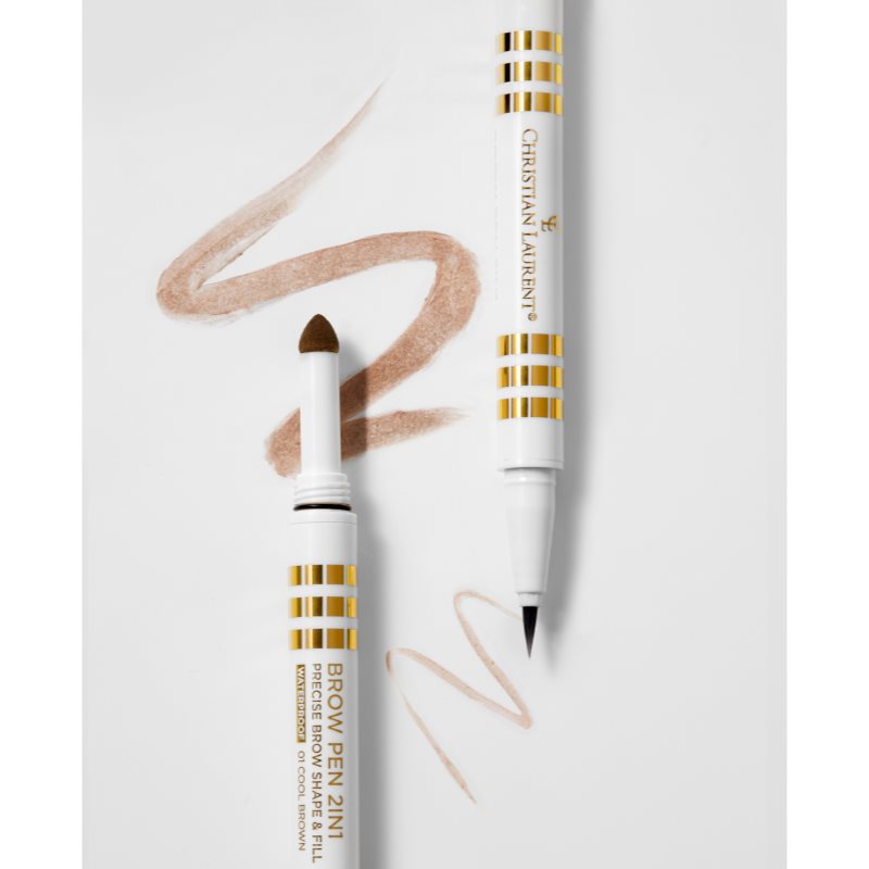 Christian Laurent Pour La Beauté dual-ended eyebrow pencil 2-in-1 shade Cool Brown