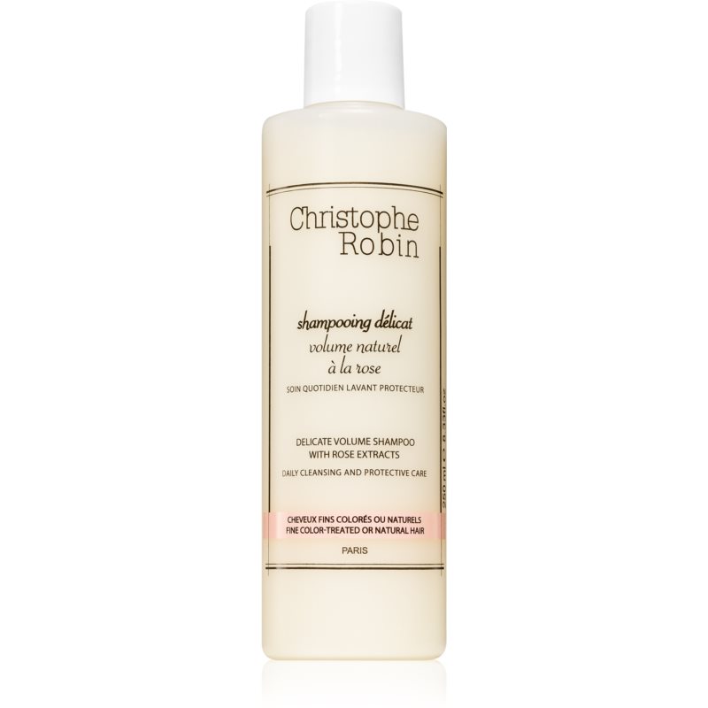 Christophe Robin Delicate Volumizing Shampoo with Rose Extracts tömegnövelő sampon a selymes hajért 250 ml