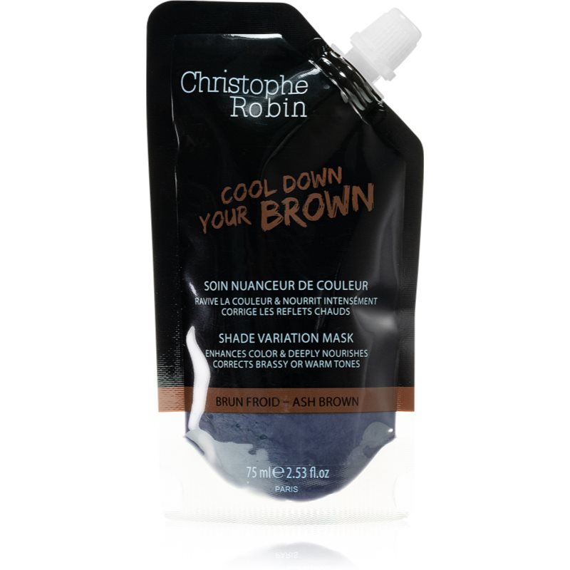 Christophe Robin Shade Variation Mask plaukų jungtis atkurianti dažomoji kaukė plaukams Ash Brown 75 ml