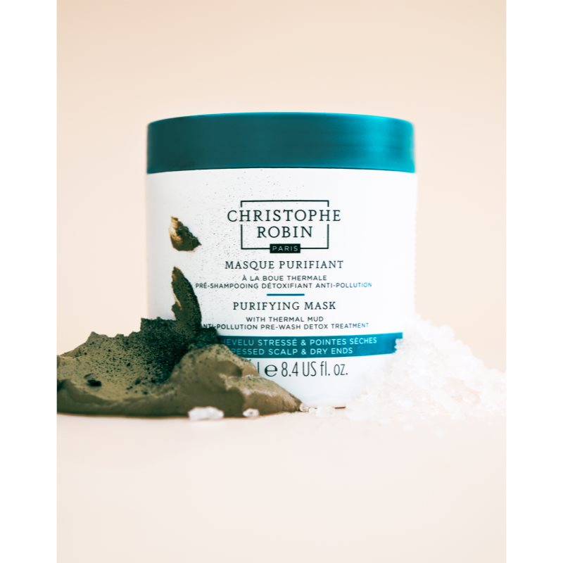 Christophe Robin Purifying Mask with Thermal Mud Reinigungsmaske für Haare, die der Luftverschmutzung ausgesetzt sind 250 ml (Bild 3)
