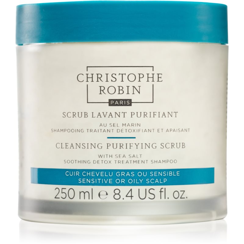 Christophe Robin Cleansing Purifying Scrub with Sea Salt valomasis šampūnas eksfoliacinio poveikio 250 ml
