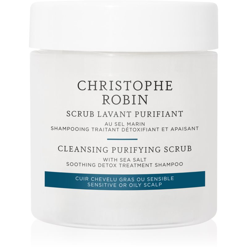Christophe Robin Cleansing Purifying Scrub with Sea Salt valomasis šampūnas eksfoliacinio poveikio 75 ml