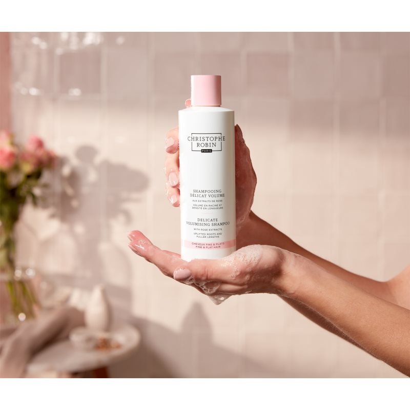 Christophe Robin Delicate Volumizing Shampoo with Rose Extracts volume shampoo for fine hair and hair without volume 250 ml