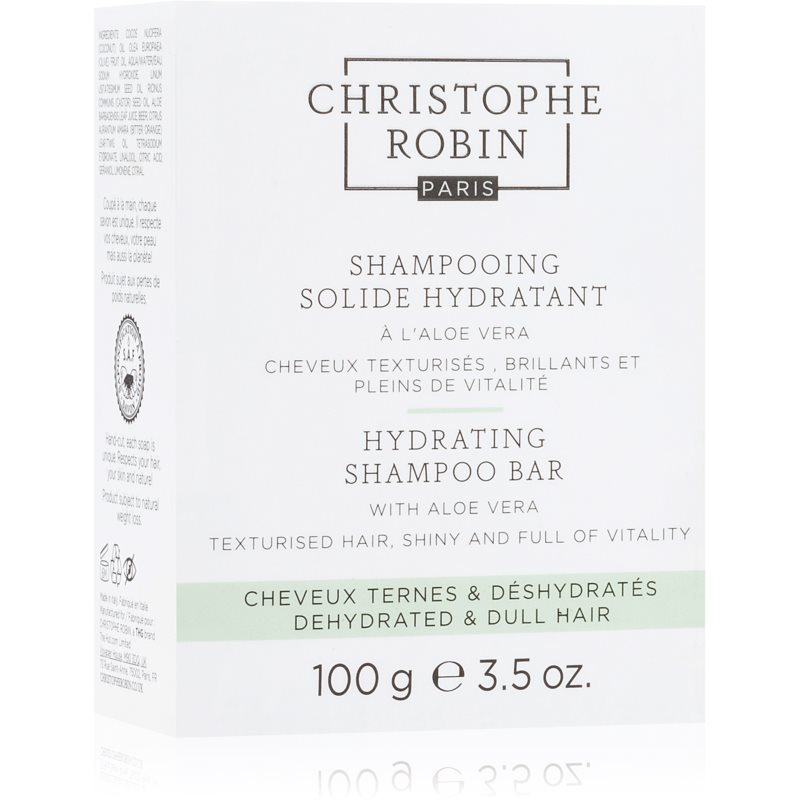 Christophe Robin Hydrating Shampoo Bar with Aloe Vera sausasis šampūnas sausiems ir jautriems plaukams 100 g