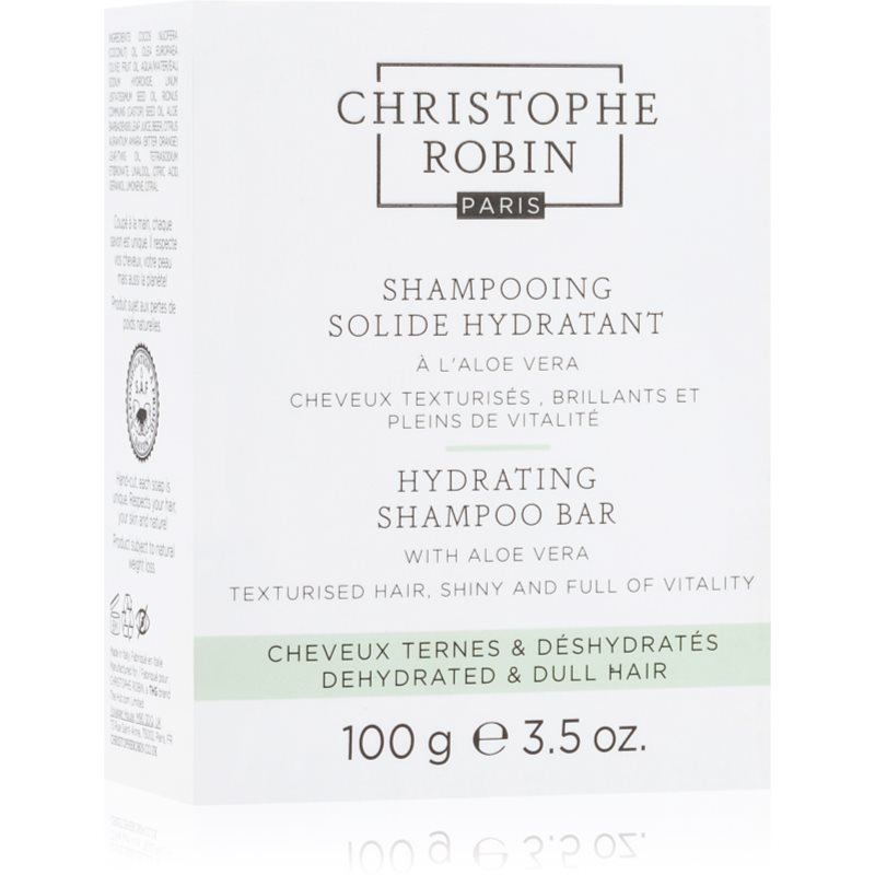 Christophe Robin Hydrating Shampoo Bar with Aloe Vera Shampoo solido per capelli secchi e sensibili 100 g