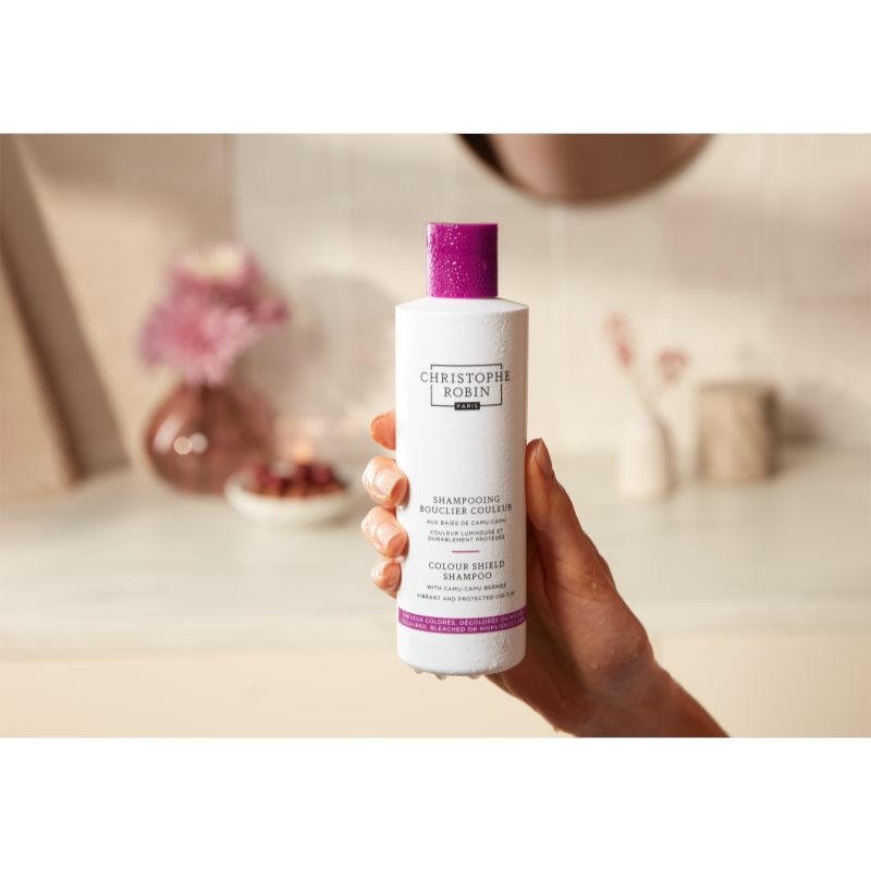 Christophe Robin Color Shield Shampoo With Camu-Camu Berries Nourishing Shampoo For Colour-treated Or Highlighted Hair 250 Ml