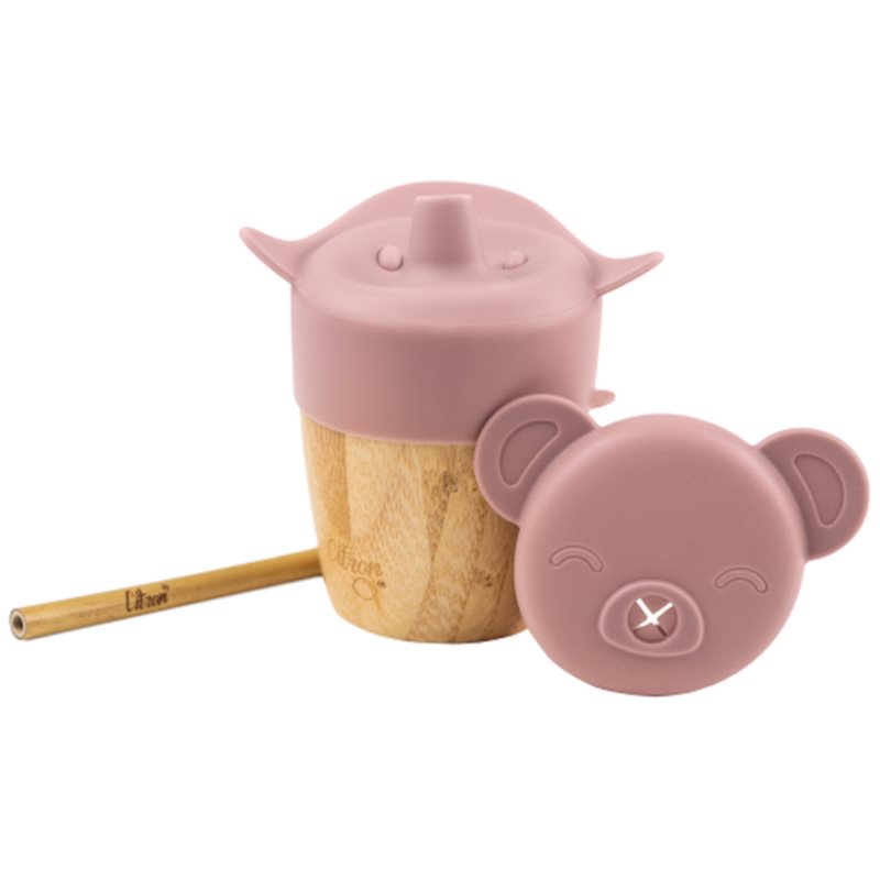Citron Bamboo Cups cup with straw Blush Pink 180 ml
