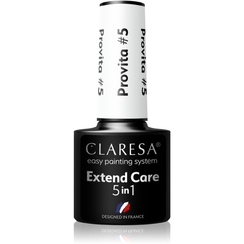 Claresa Extend Care 5 in 1 Provita bázis lakk zselés műkörömhöz regeneráló hatással árnyalat #5 5 g